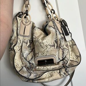 Coach Kristin Python Snakeskin embossed Tote Satchel Shoulder two way